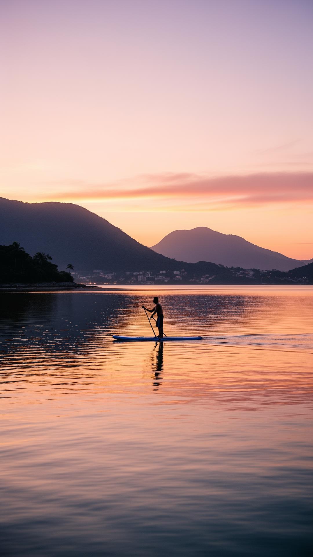 SUP na Lagoa da Conceição ao pôr do sol